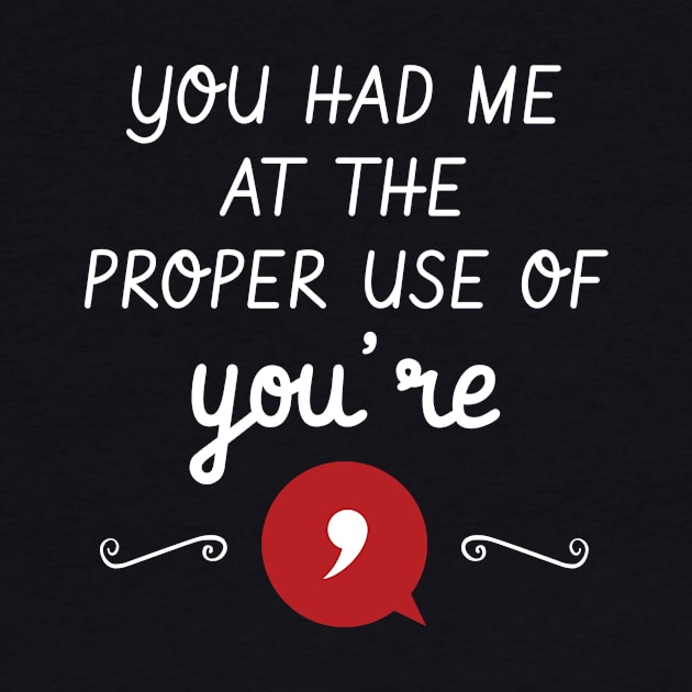 You Had Me At The Proper Use Of You're Funny Grammar by Tracy